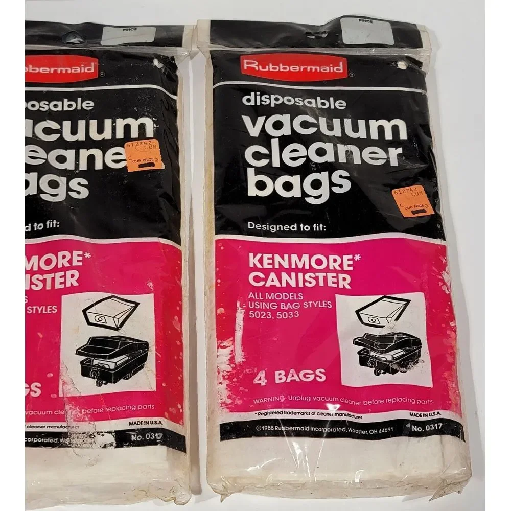 4 Type E Vacuum Cleaner Bags For Kenmore 5023 5033 Canister Vacuum By Rubbermaid